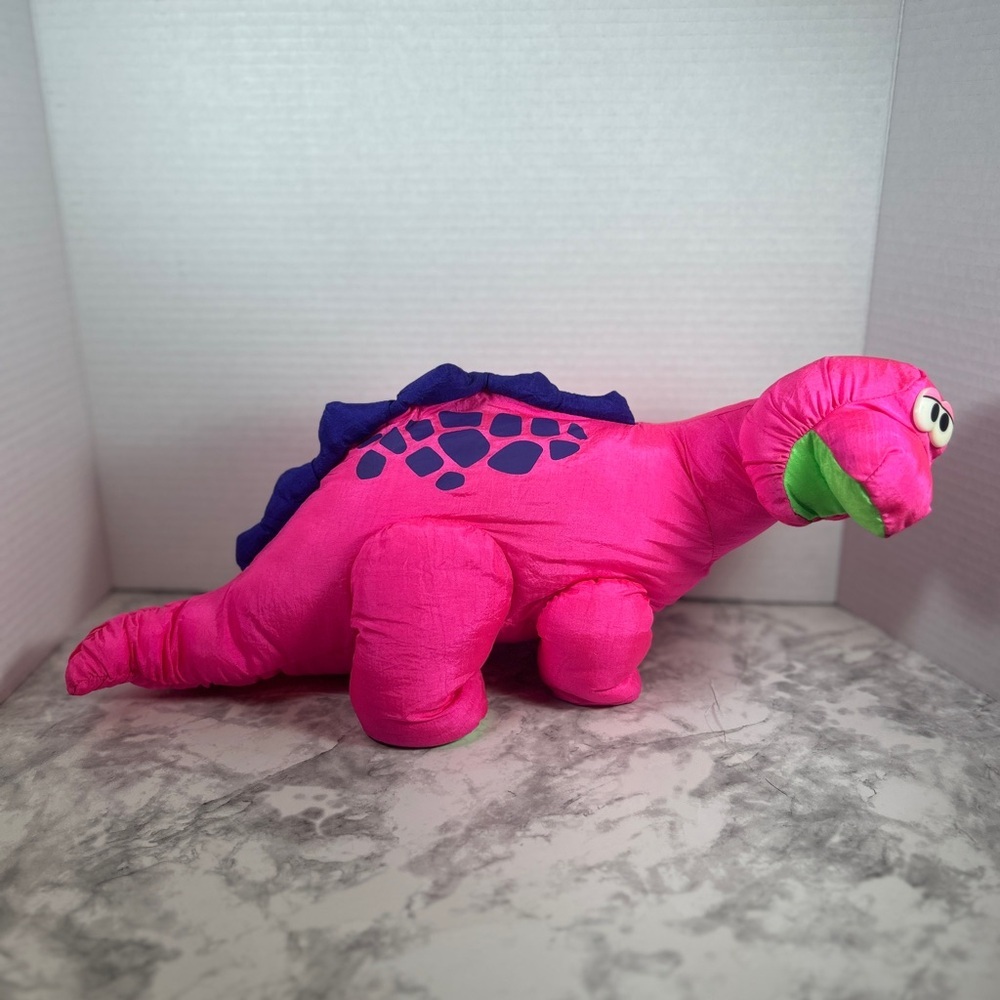 Vintage 90’s Fisher-Price Bright Pink and Purple Dinosaur Plush